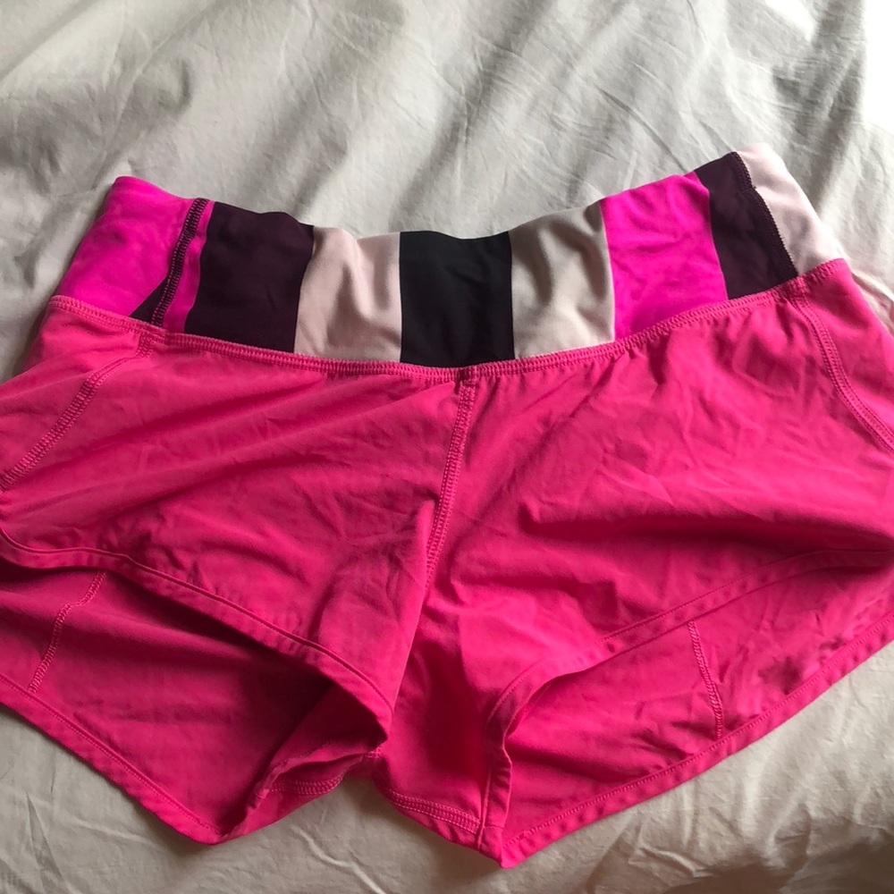 Pink lululemon speed shorts!